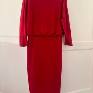 J. McLaughlin Vibrant Red Midi Dress